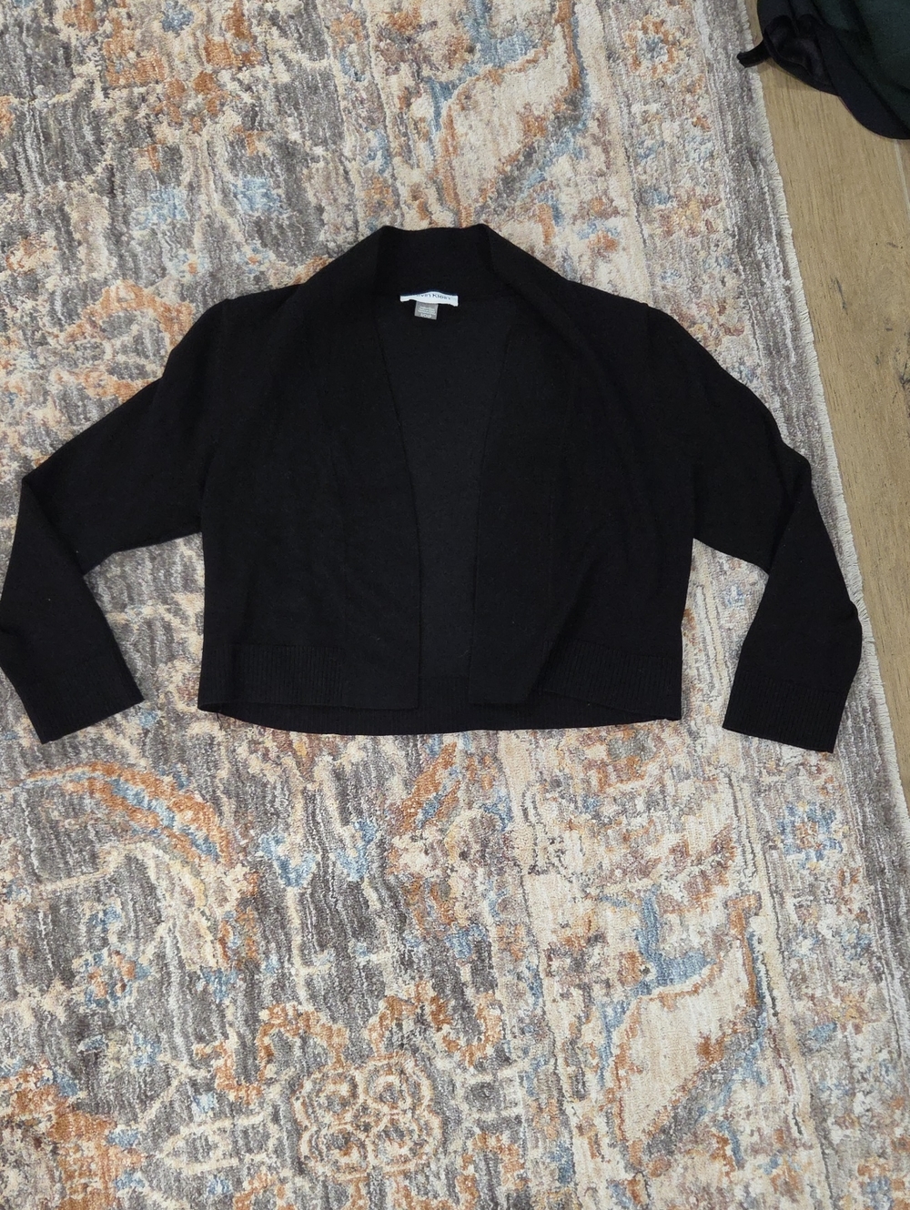 Calvin Klein Black Open-Front Women's Cardigan Sweater - Classic Cropped Style